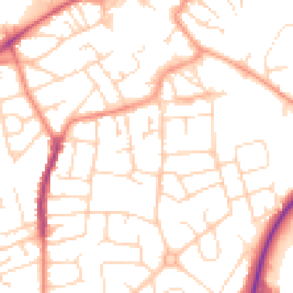 Daytime road noise heatmap for NG17 1BQ