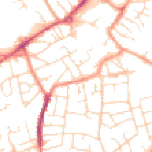 Daytime road noise heatmap for NG17 1BT