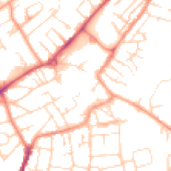 Daytime road noise heatmap for NG17 1DG