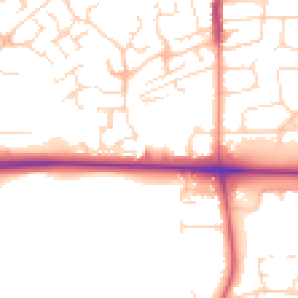 Daytime road noise heatmap for NG17 1DN