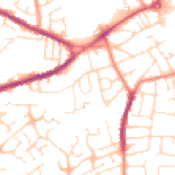 Daytime road noise heatmap for NG17 1DT