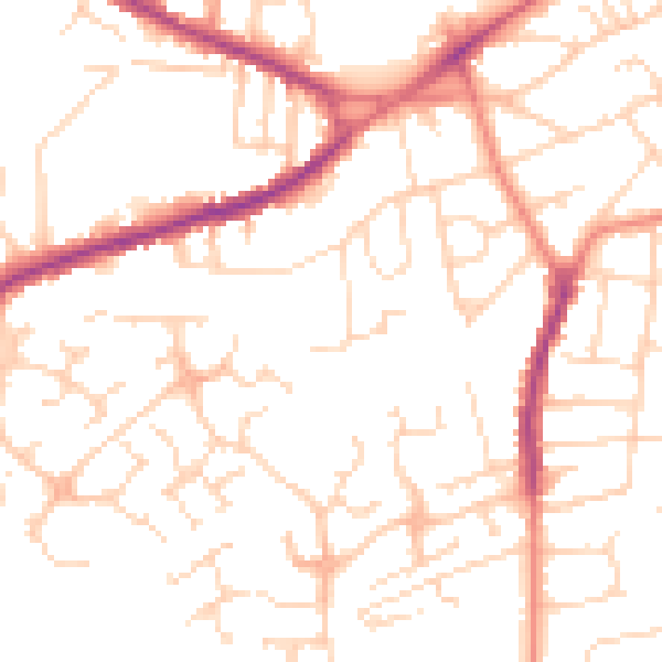 Daytime road noise heatmap for NG17 1DU