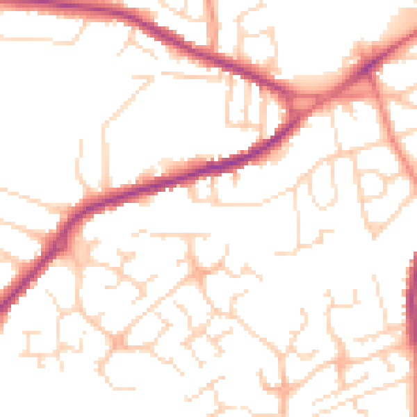 Daytime road noise heatmap for NG17 1DW