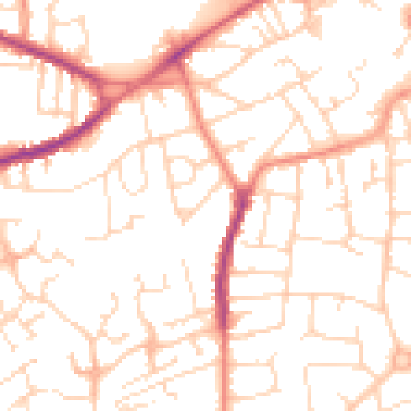 Daytime road noise heatmap for NG17 1GF