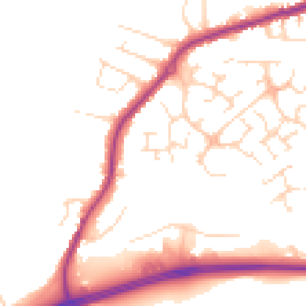 Daytime road noise heatmap for NG17 1HA