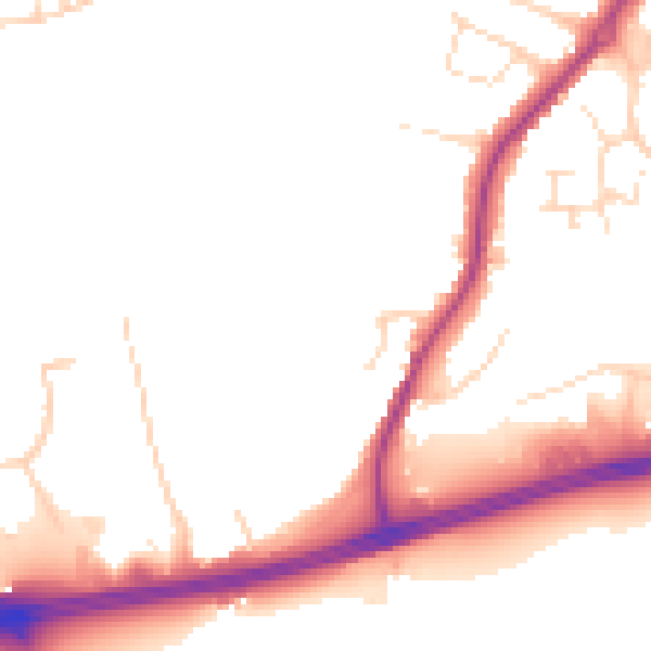 Daytime road noise heatmap for NG17 1LZ