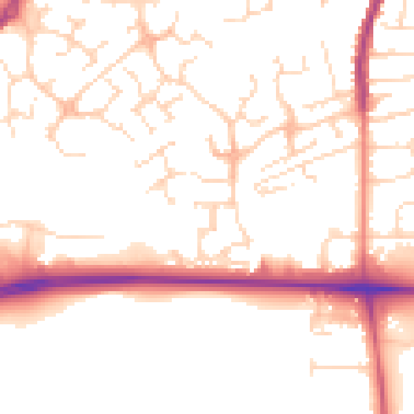 Daytime road noise heatmap for NG17 1NE