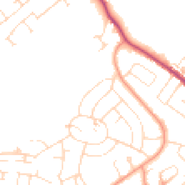 Daytime road noise heatmap for NG17 2FW