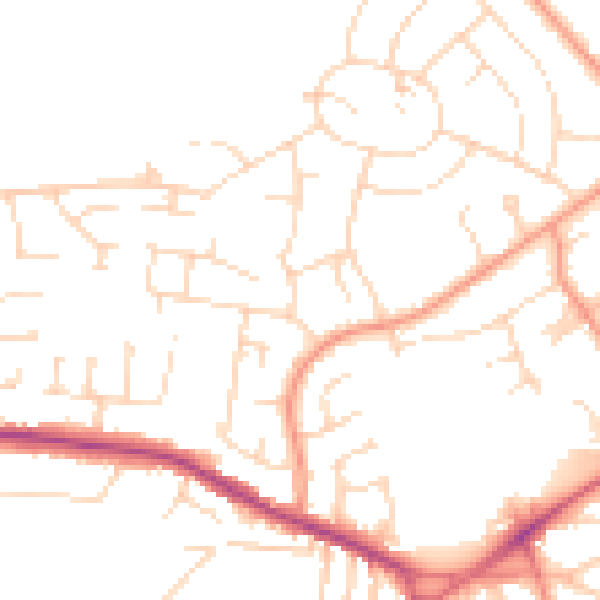 Daytime road noise heatmap for NG17 2GD