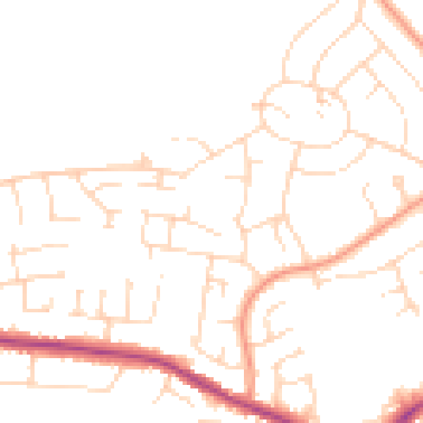 Daytime road noise heatmap for NG17 2GE