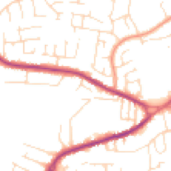 Daytime road noise heatmap for NG17 2GU