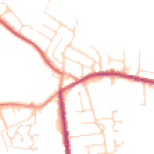 Daytime road noise heatmap for NG17 2LB