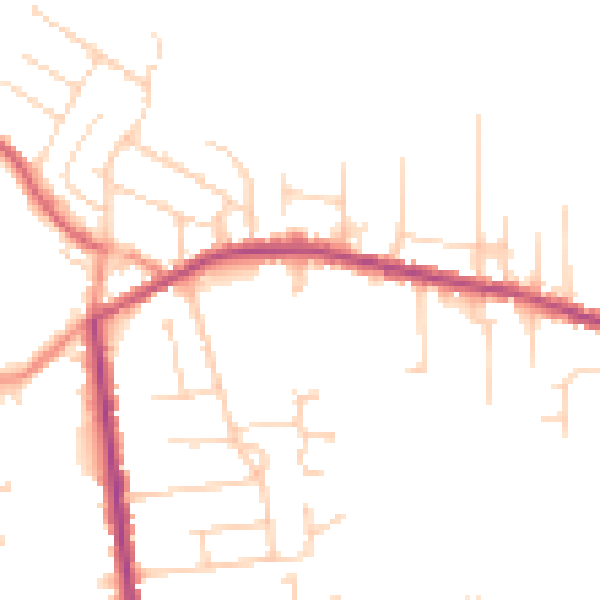 Daytime road noise heatmap for NG17 2ND