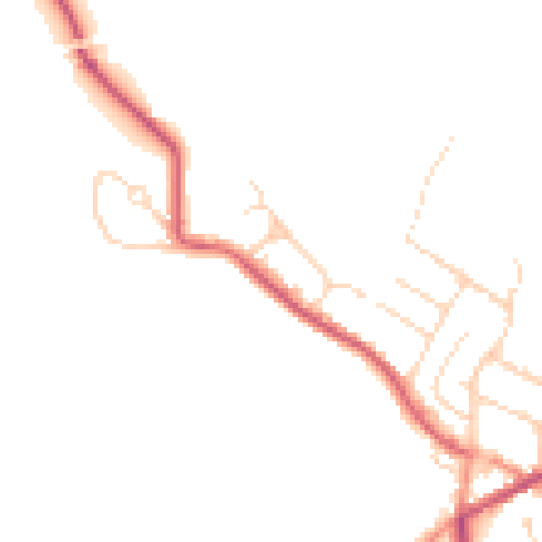 Daytime road noise heatmap for NG17 2QE