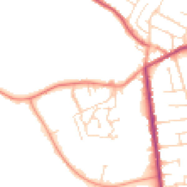 Daytime road noise heatmap for NG17 2RD