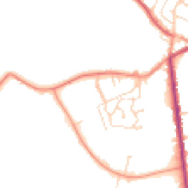 Daytime road noise heatmap for NG17 2RE
