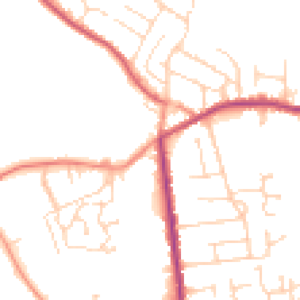 Daytime road noise heatmap for NG17 2RN
