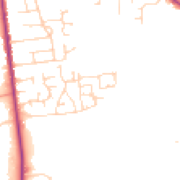 Daytime road noise heatmap for NG17 2TH