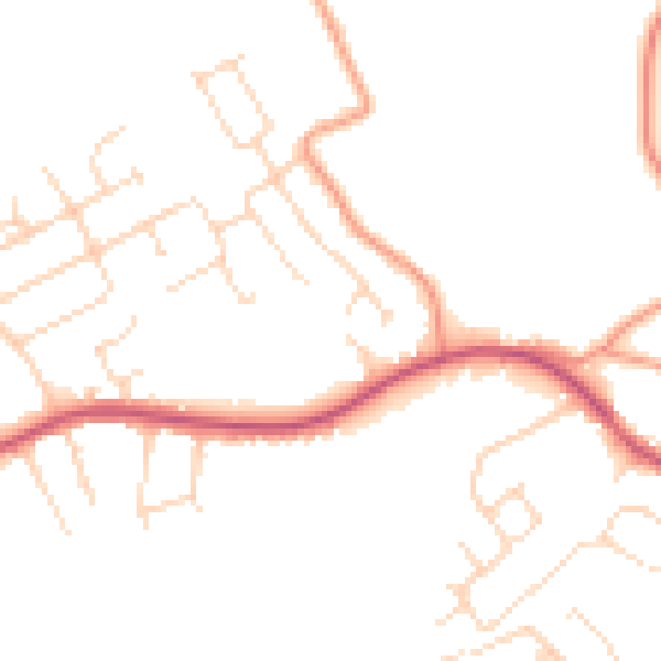 Daytime road noise heatmap for NG17 3DD