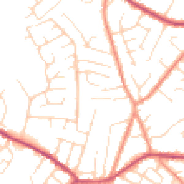 Daytime road noise heatmap for NG17 3DE
