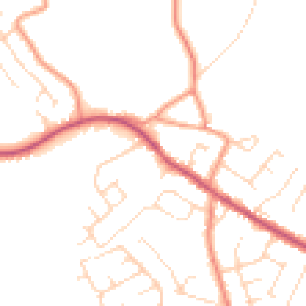 Daytime road noise heatmap for NG17 3DW