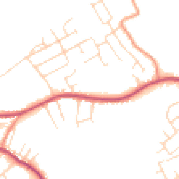 Daytime road noise heatmap for NG17 3ED
