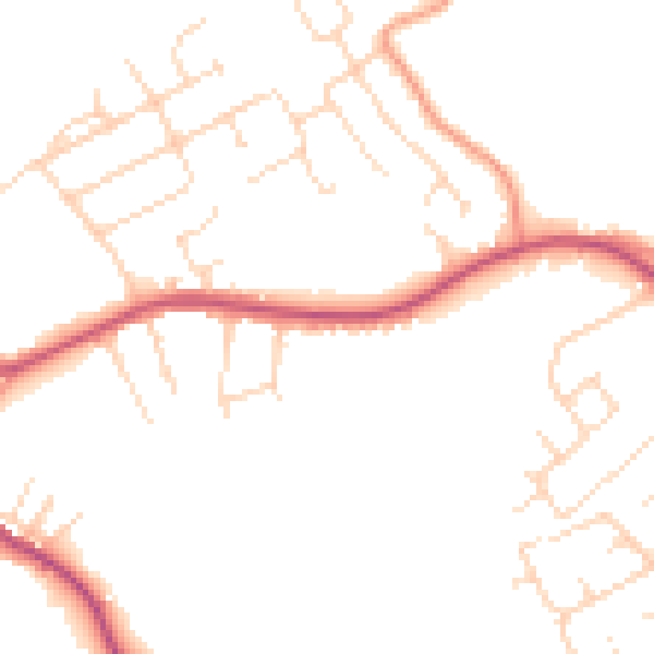 Daytime road noise heatmap for NG17 3EF