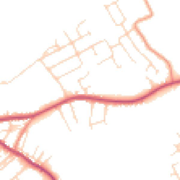 Daytime road noise heatmap for NG17 3EZ