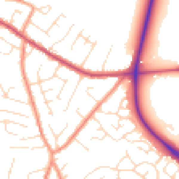 Daytime road noise heatmap for NG17 3FT