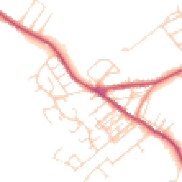 Daytime road noise heatmap for NG17 3GY