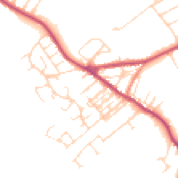 Daytime road noise heatmap for NG17 3HA