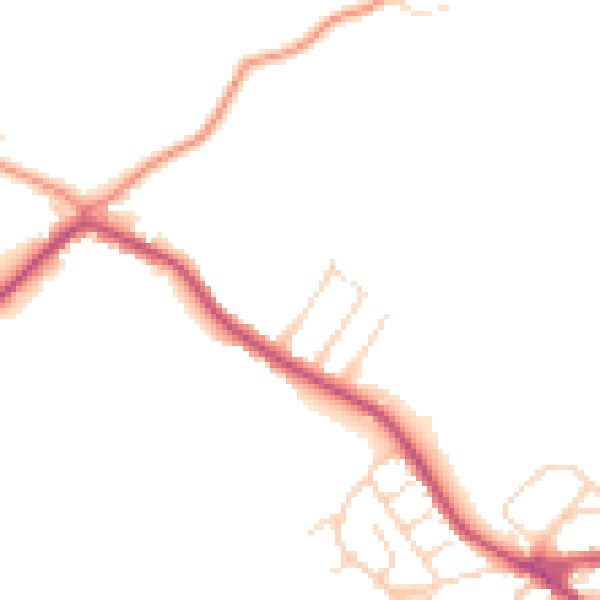Daytime road noise heatmap for NG17 3HJ