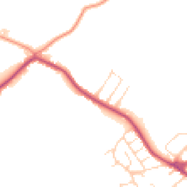 Daytime road noise heatmap for NG17 3HN