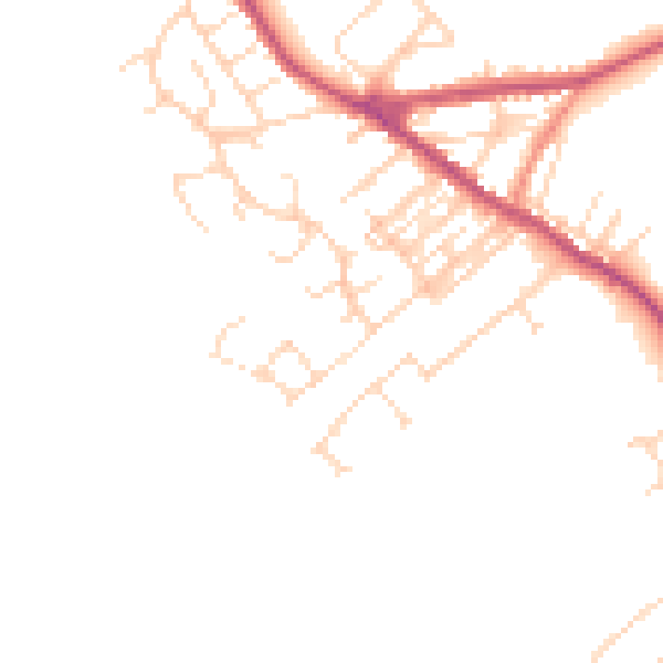 Daytime road noise heatmap for NG17 3HU