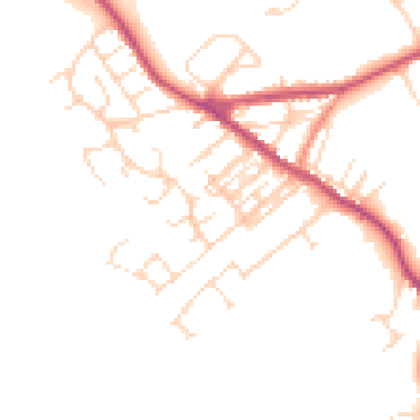 Daytime road noise heatmap for NG17 3HX