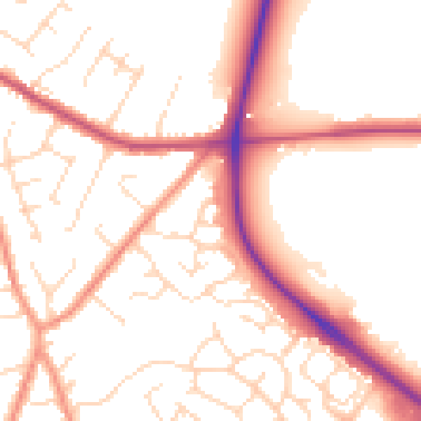 Daytime road noise heatmap for NG17 3LB