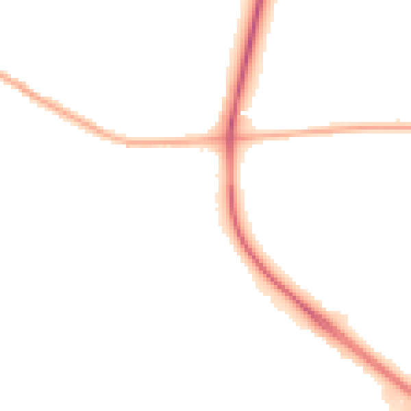 Night-time road noise heatmap for NG17 3LB