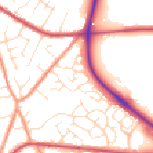 Daytime road noise heatmap for NG17 3LD
