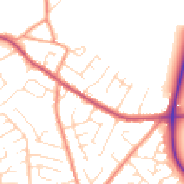 Daytime road noise heatmap for NG17 3LJ