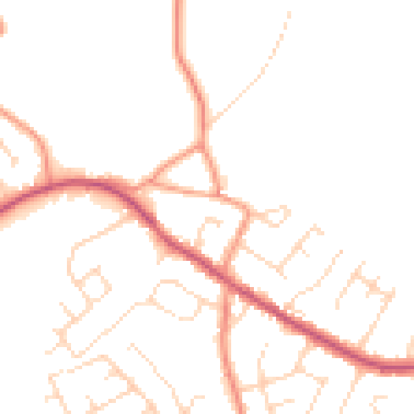 Daytime road noise heatmap for NG17 3LT
