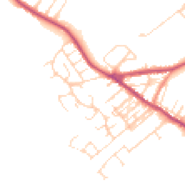 Daytime road noise heatmap for NG17 3NA