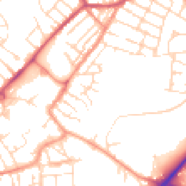 Daytime road noise heatmap for NG17 4AG
