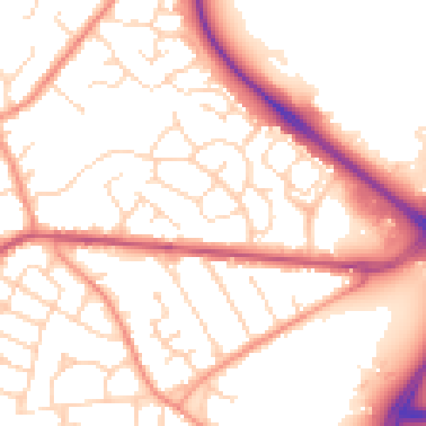 Daytime road noise heatmap for NG17 4JG