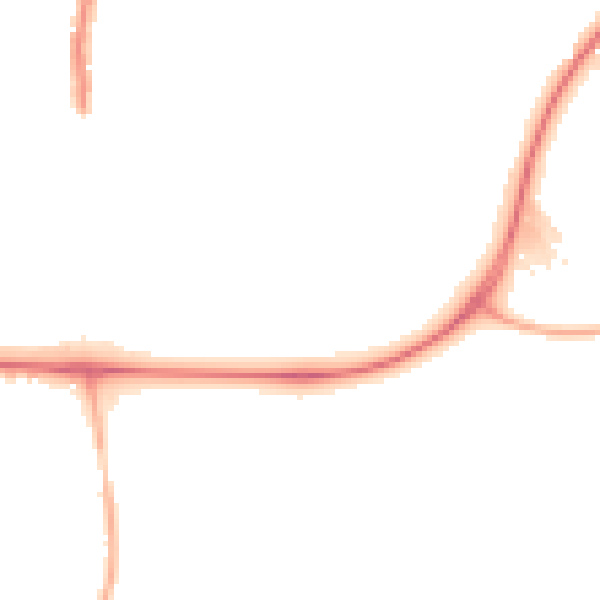 Night-time road noise heatmap for NG17 5BB