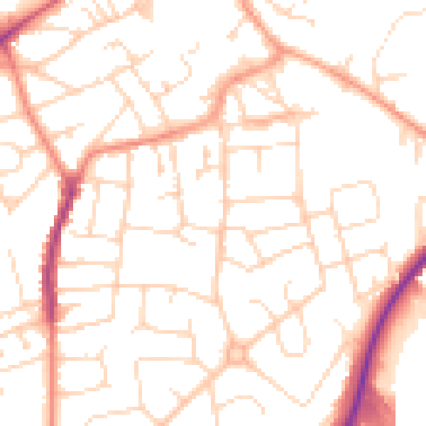Daytime road noise heatmap for NG17 5DD