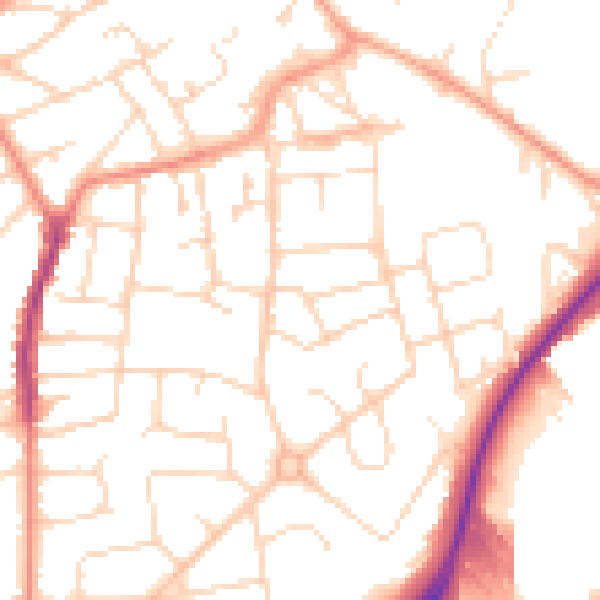 Daytime road noise heatmap for NG17 5DU