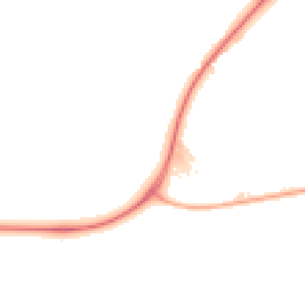 Night-time road noise heatmap for NG17 5ER
