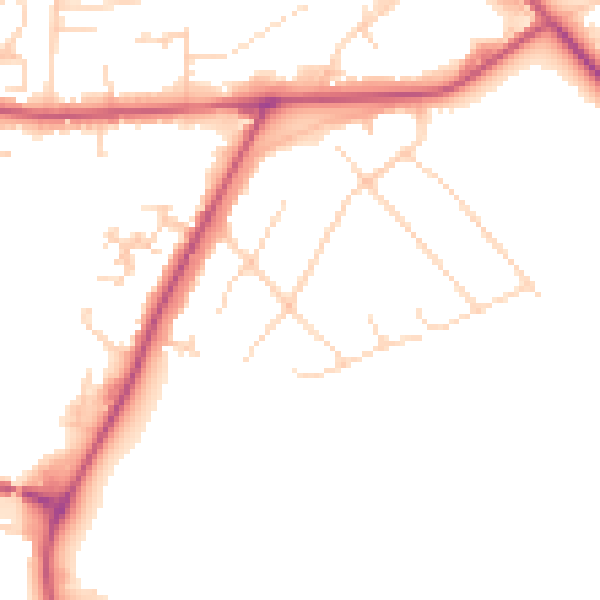 Daytime road noise heatmap for NG17 5HR