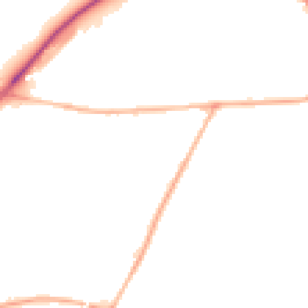 Night-time road noise heatmap for NG17 5LL