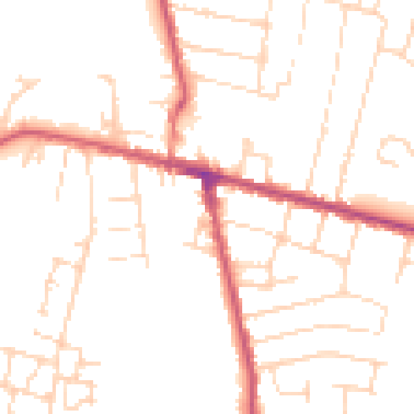 Daytime road noise heatmap for NG17 7BD
